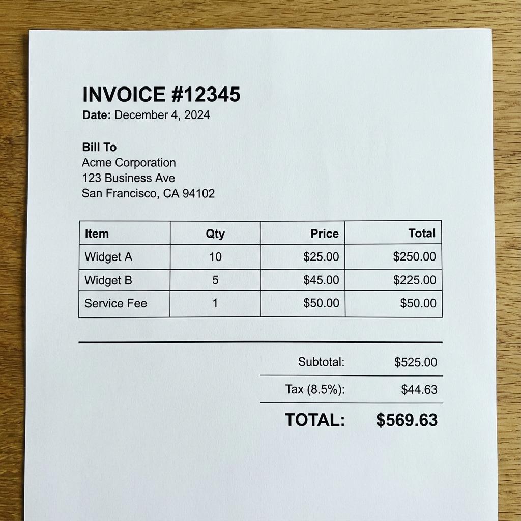 Sample Invoice